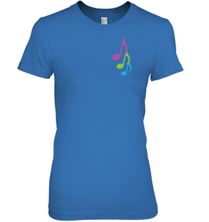 Three colorful musical notes (Pocket Size) - Hanes Women's Nano-T® T-Shirt