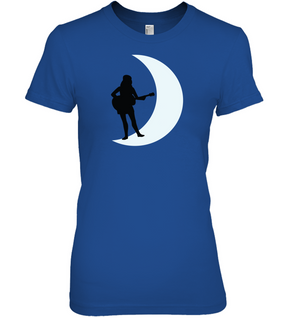 Moonlight Guitar Player White - Hanes Women's Nano-T® T-shirt