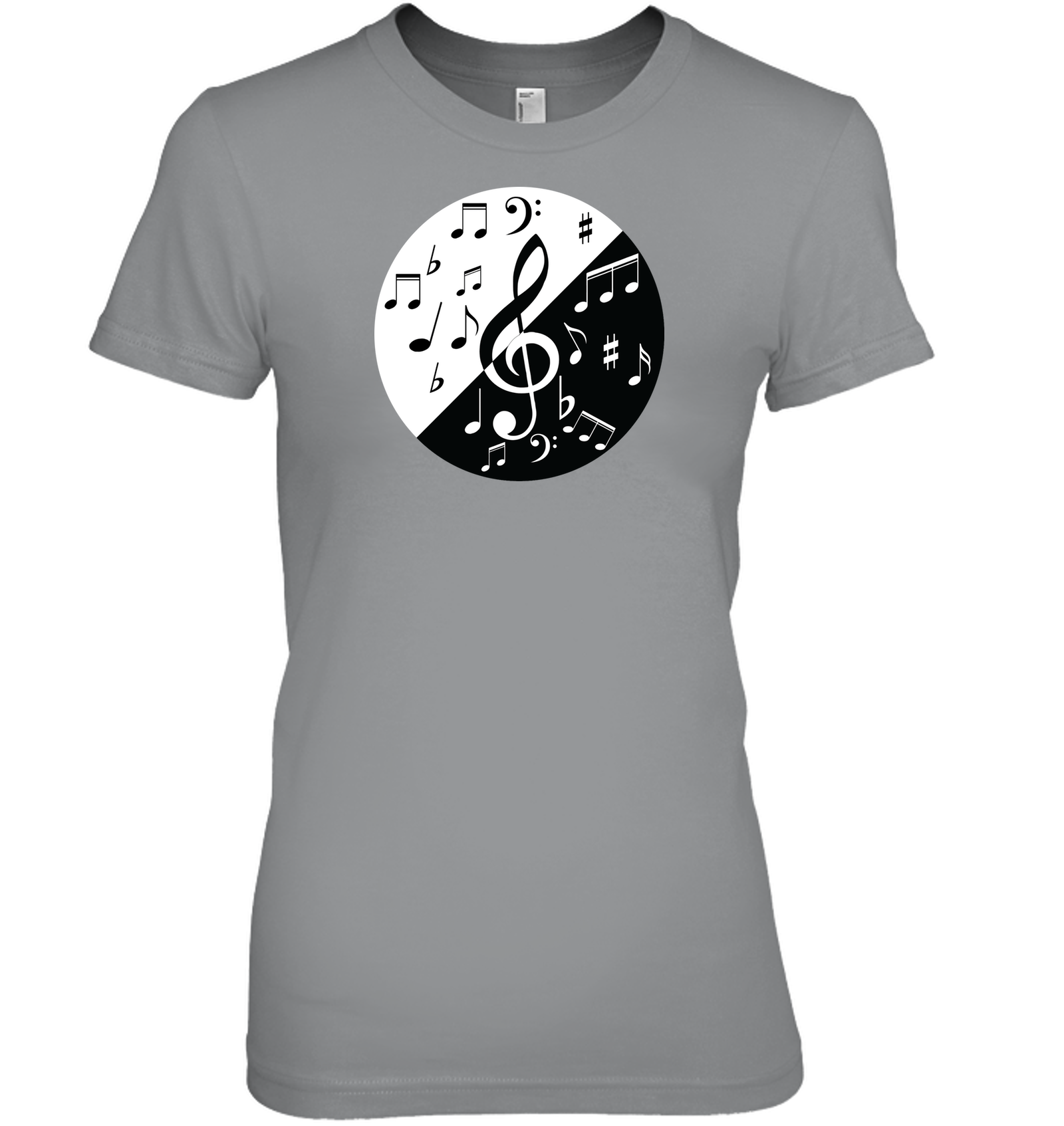 Musical Circle White Black - Hanes Women's Nano-T® T-Shirt