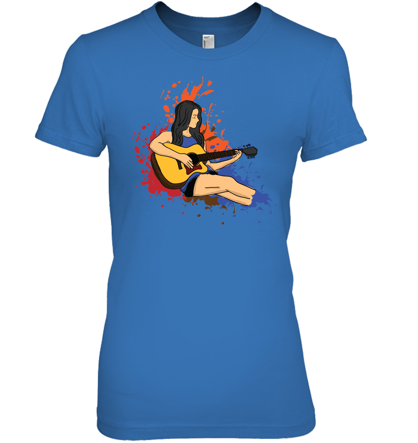 Girl Playing Guitar Splash - Hanes Women's Nano-T® T-Shirt