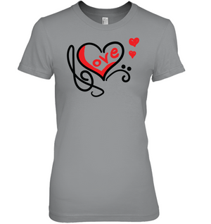 Love Music Heart Red - Hanes Women's Nano-T® T-shirt