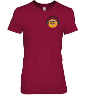 Eager Orange with Headphone (Pocket Size) - Hanes Women's Nano-T® T-Shirt