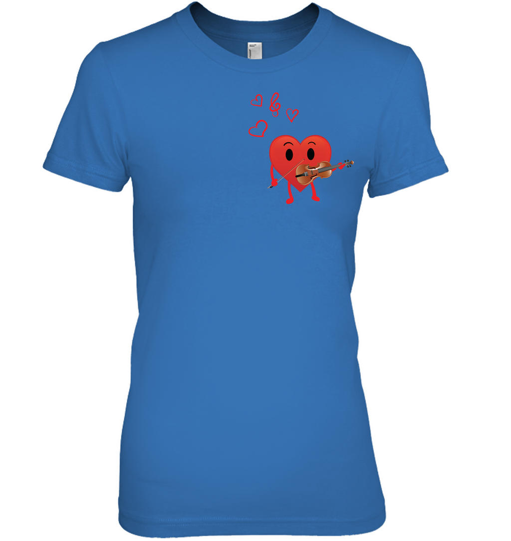 Heart Playing Violin (Pocket Size)  - Hanes Women's Nano-T® T-shirt