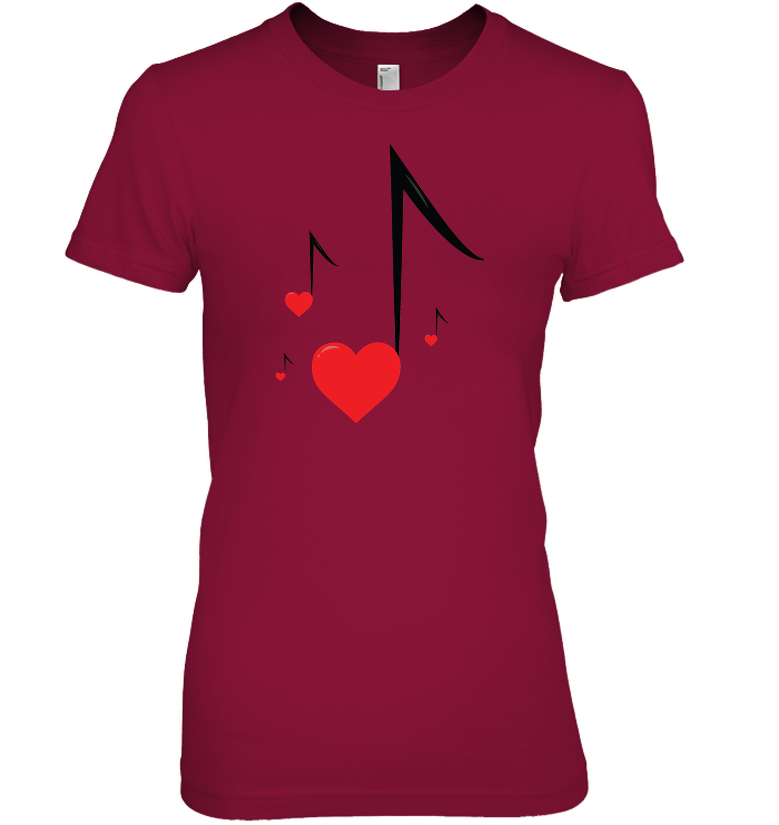 Four Floating Heart Notes  - Hanes Women's Nano-T® T-shirt