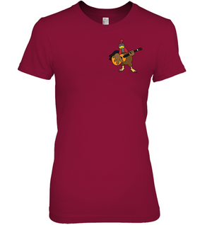 Chicken with Guitar (Pocket Size) - Hanes Women's Nano-T® T-Shirt