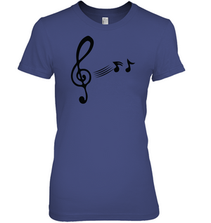 Treble Clef with floating Notes - Hanes Women's Nano-T® T-Shirt