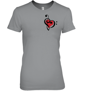 Treble Bass Red Heart (Pocket Size) - Hanes Women's Nano-T® T-shirt