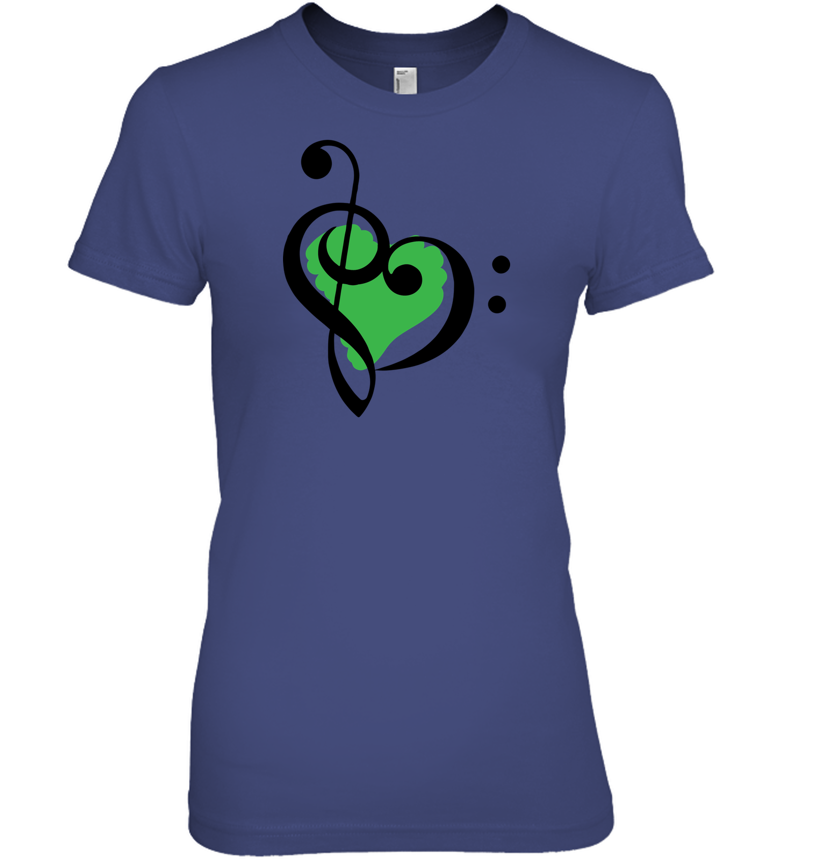 Treble Bass Green Heart - Hanes Women's Nano-T® T-shirt