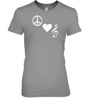 Peace Heart Musical Clef - Hanes Women's Nano-T® T-Shirt