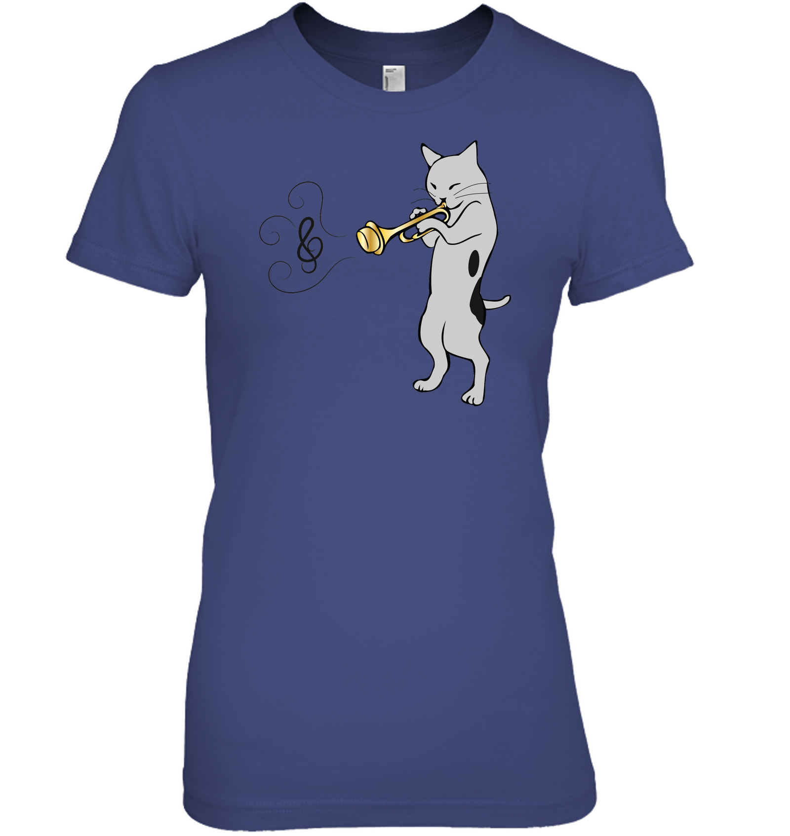 Cat with Trumpet - Hanes Women's Nano-T® T-Shirt