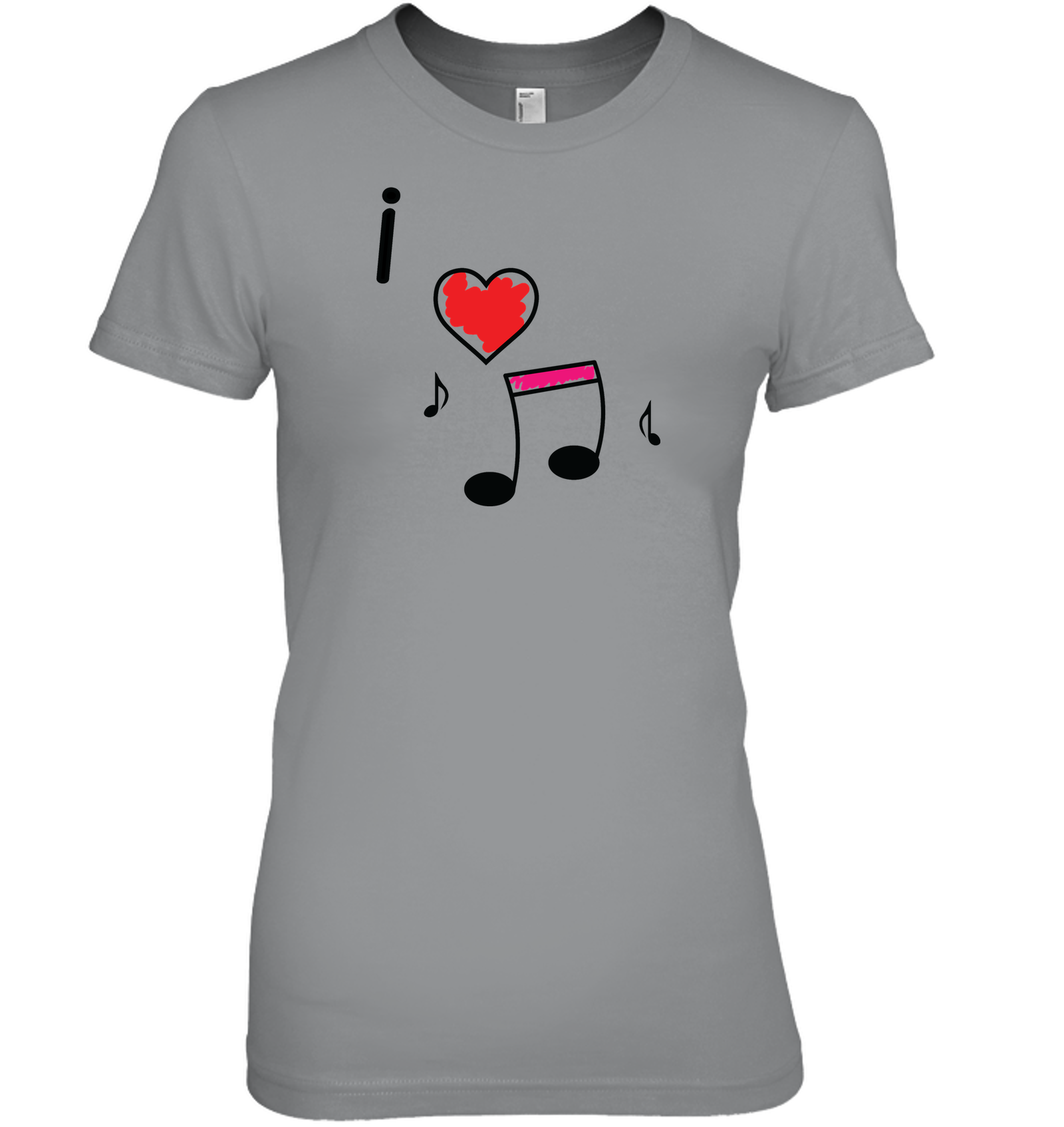 I Love Music Hearts and Fun - Hanes Women's Nano-T® T-shirt
