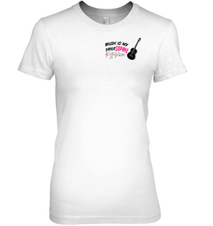 Music is my Philo-Sophie Colorful + Guitar (Pocket Size) - Hanes Women's Nano-T® T-Shirt