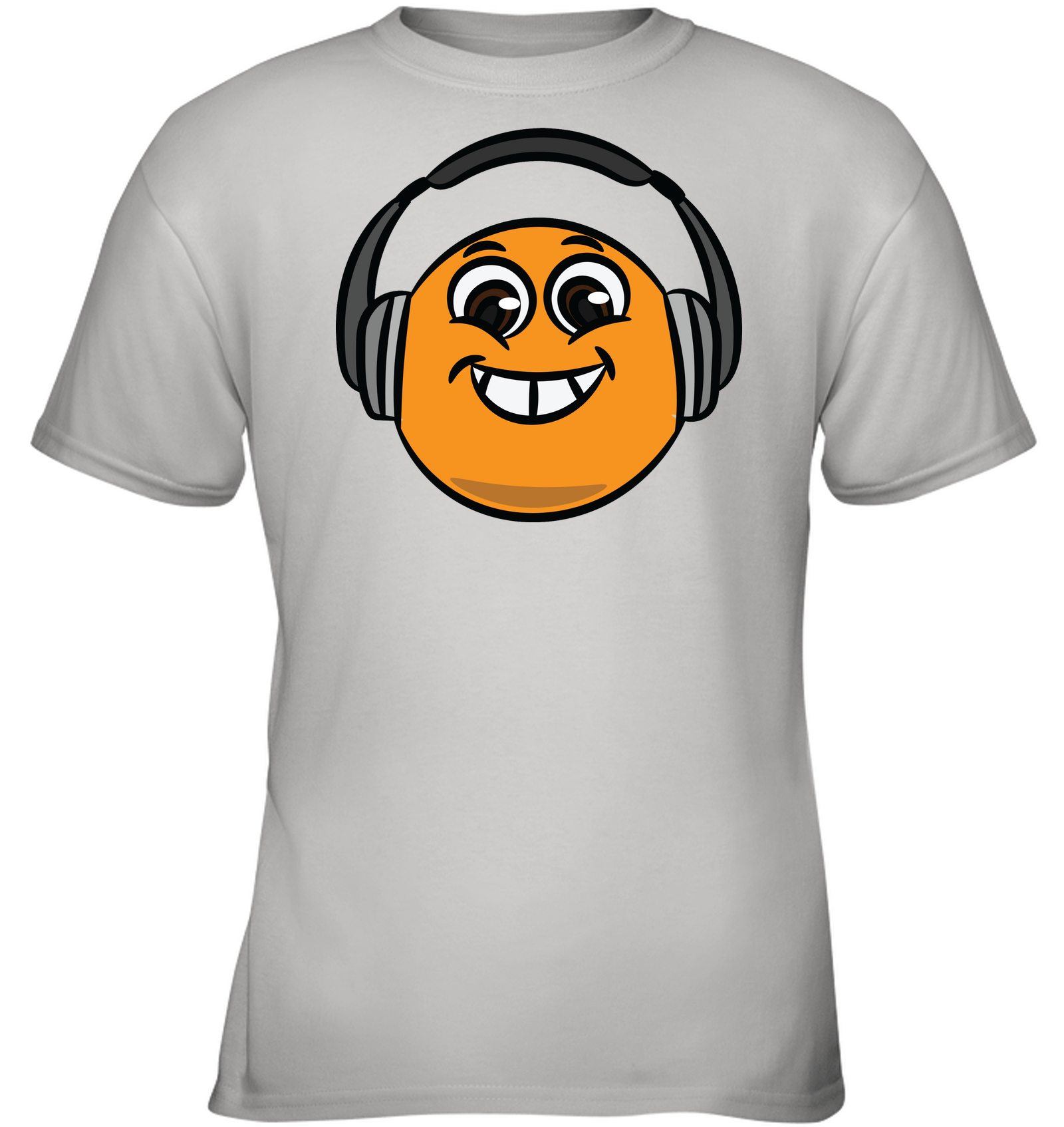 Eager Orange with Headphone - Gildan Youth Short Sleeve T-Shirt