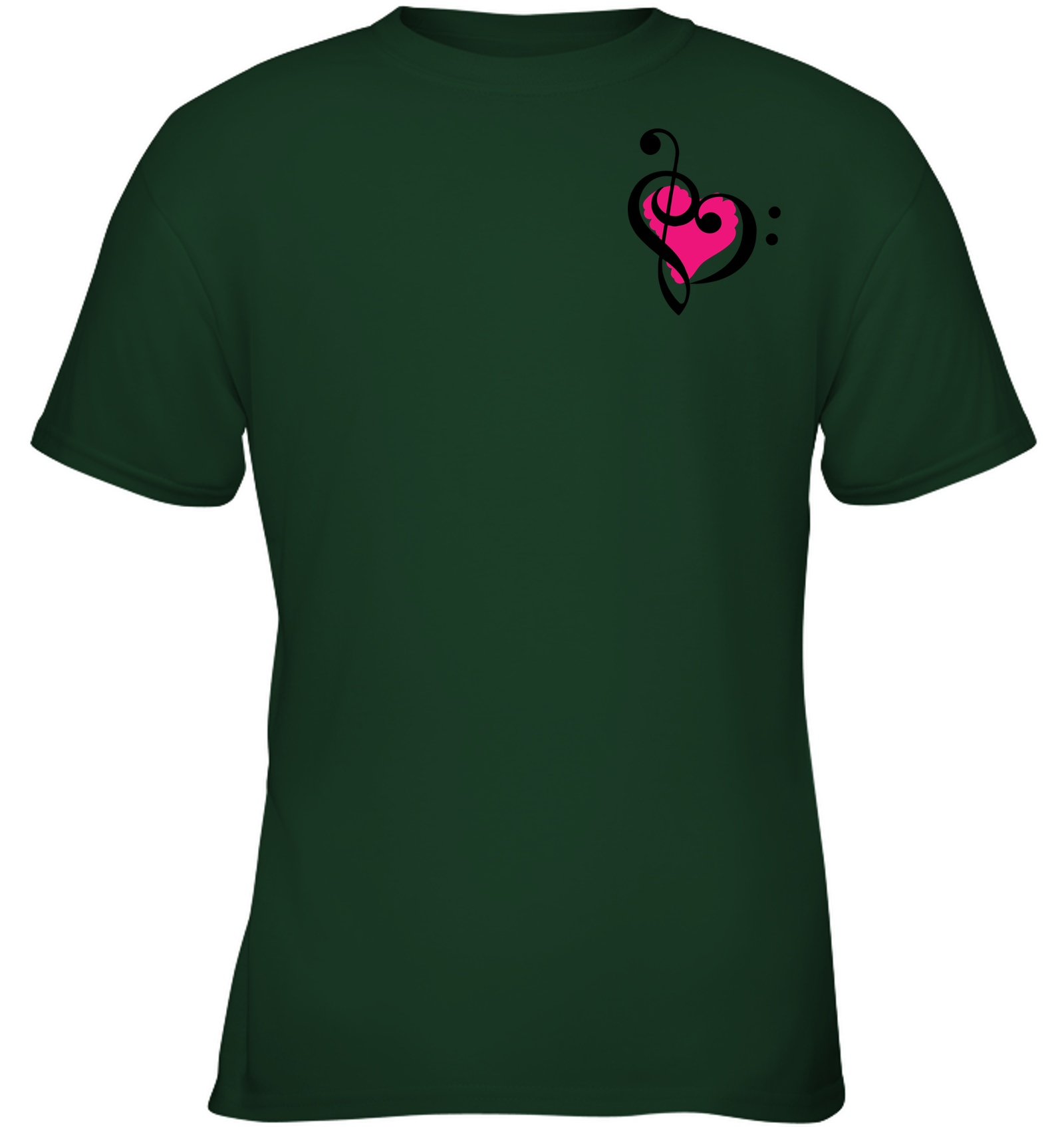 Treble Bass Pink Heart (Pocket Size) - Gildan Youth Short Sleeve T-Shirt