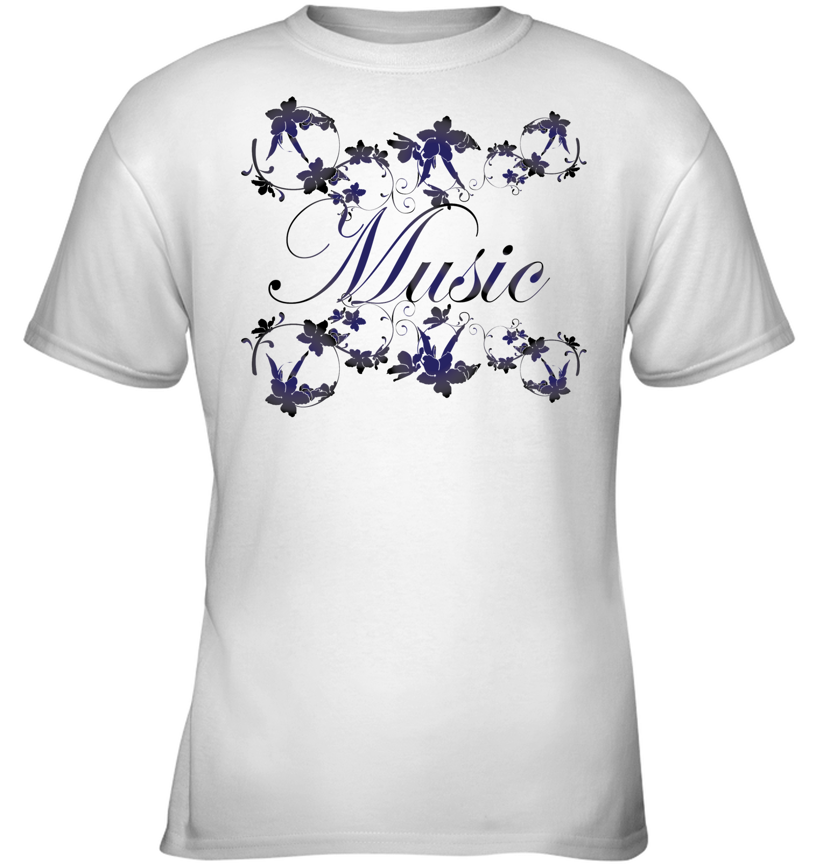 Music with Flowers - Gildan Youth Short Sleeve T-Shirt