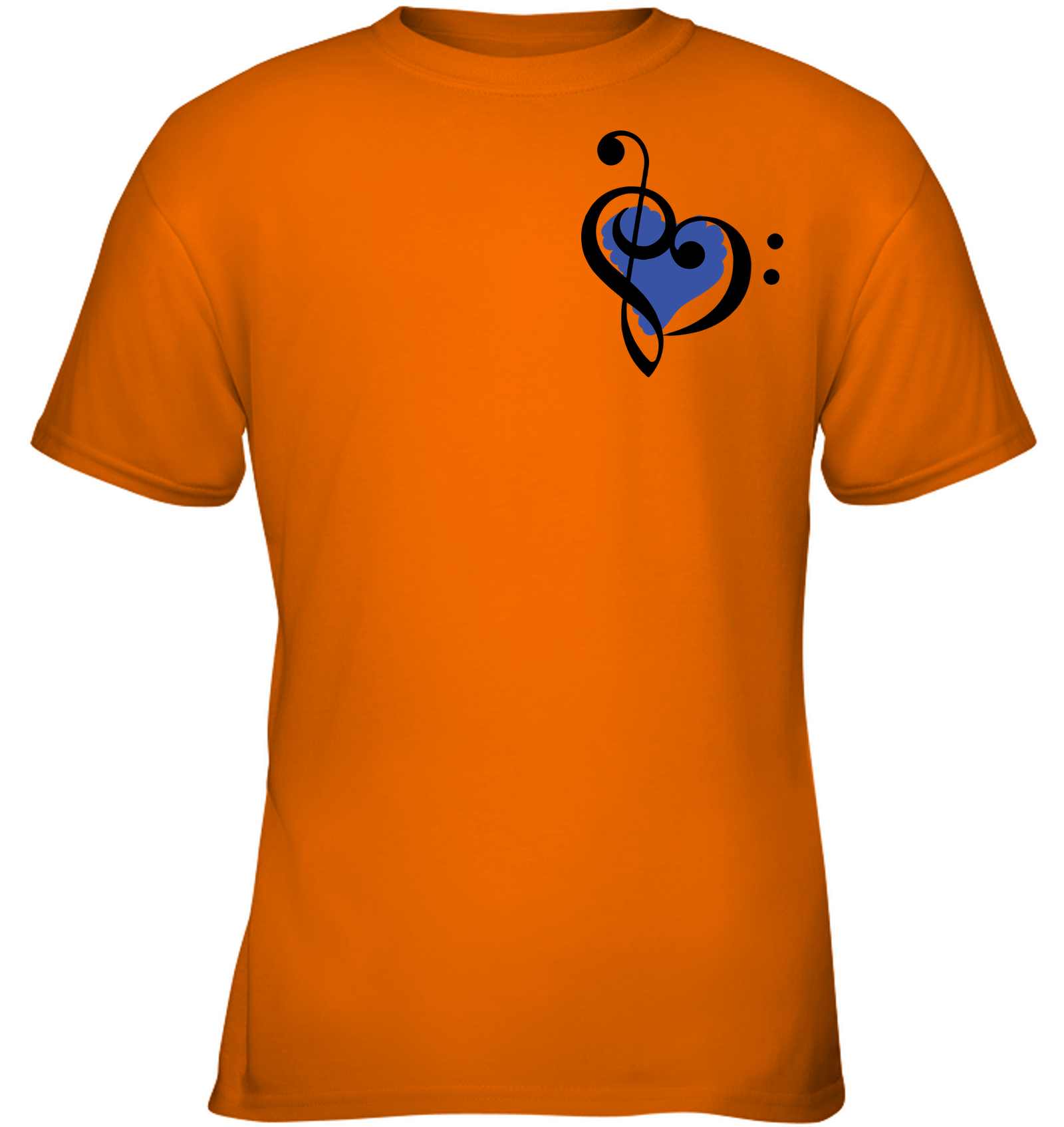 Treble Bass Blue Heart (Pocket Size) - Gildan Youth Short Sleeve T-Shirt