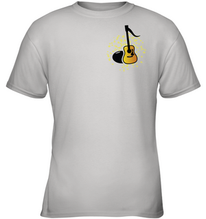Acoustic Guitar Note (Pocket Size) - Gildan Youth Short Sleeve T-Shirt