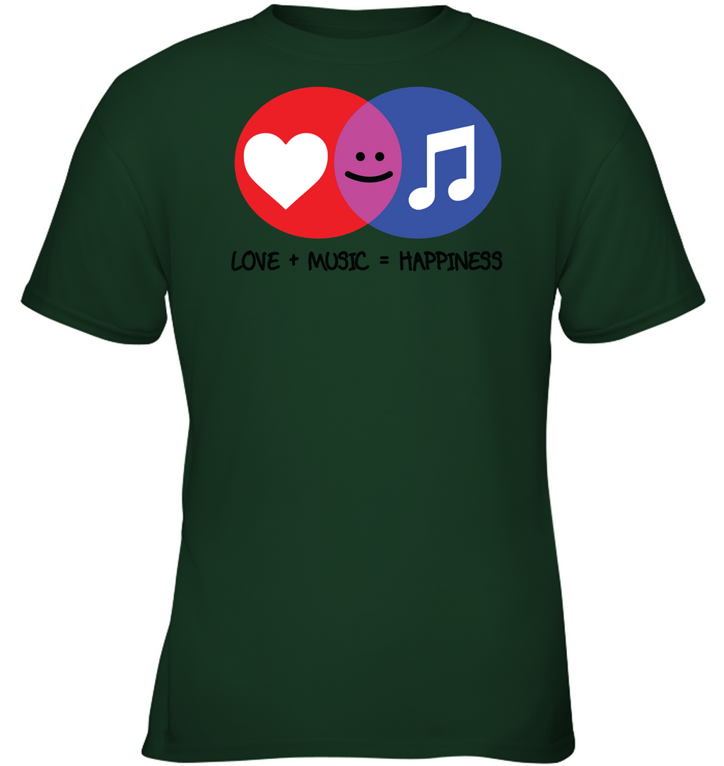 Love and Music is Happiness - Gildan Youth Short Sleeve T-Shirt