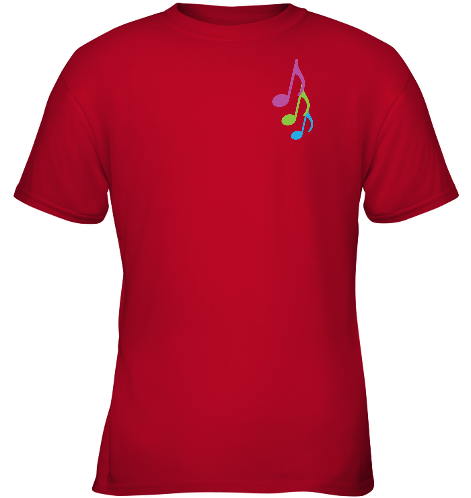 Three colorful musical notes (Pocket Size) - Gildan Youth Short Sleeve T-Shirt