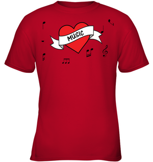 Musical Heart  - Gildan Youth Short Sleeve T-Shirt