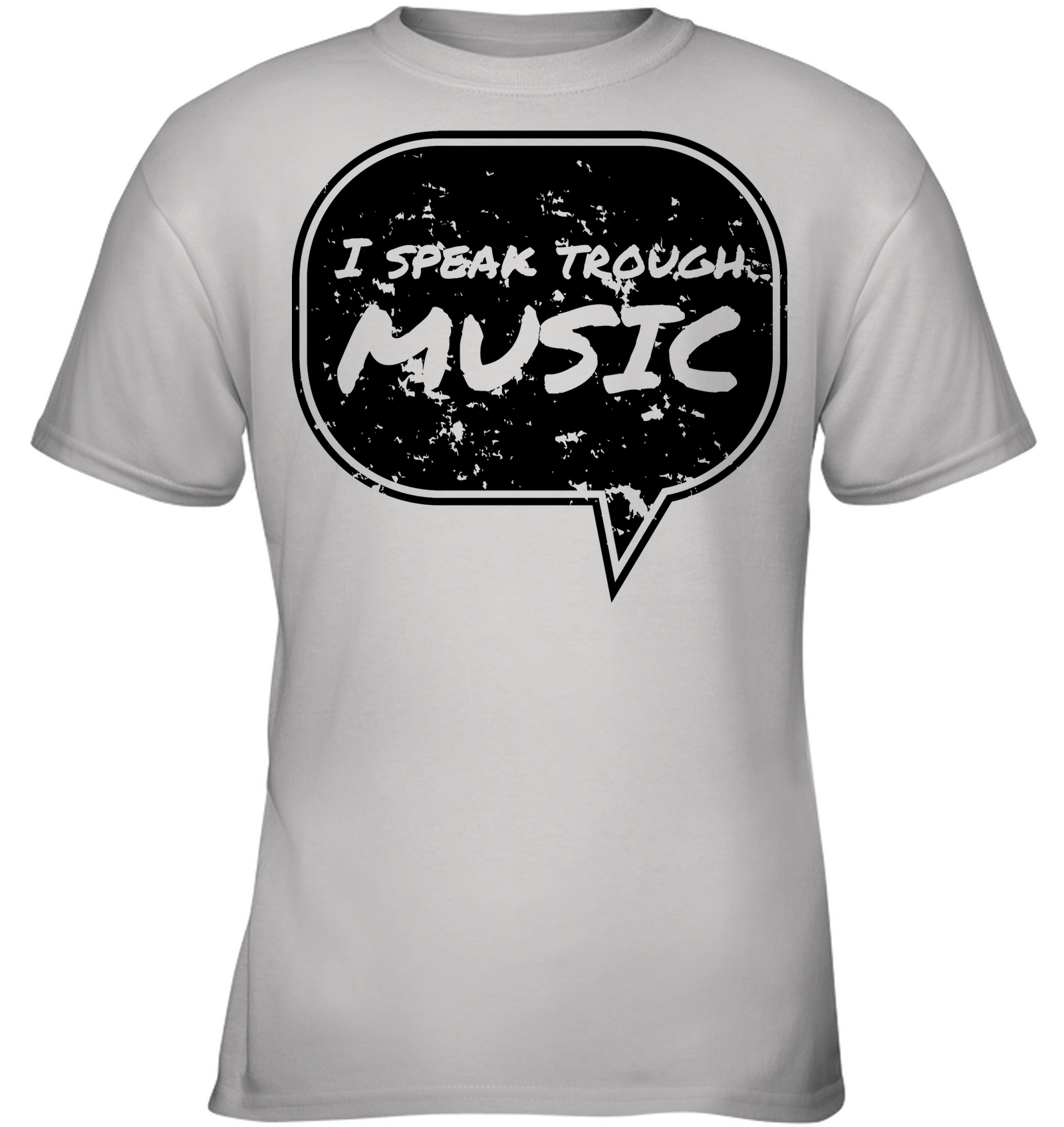 I speak through Music (Black) - Gildan Youth Short Sleeve T-Shirt