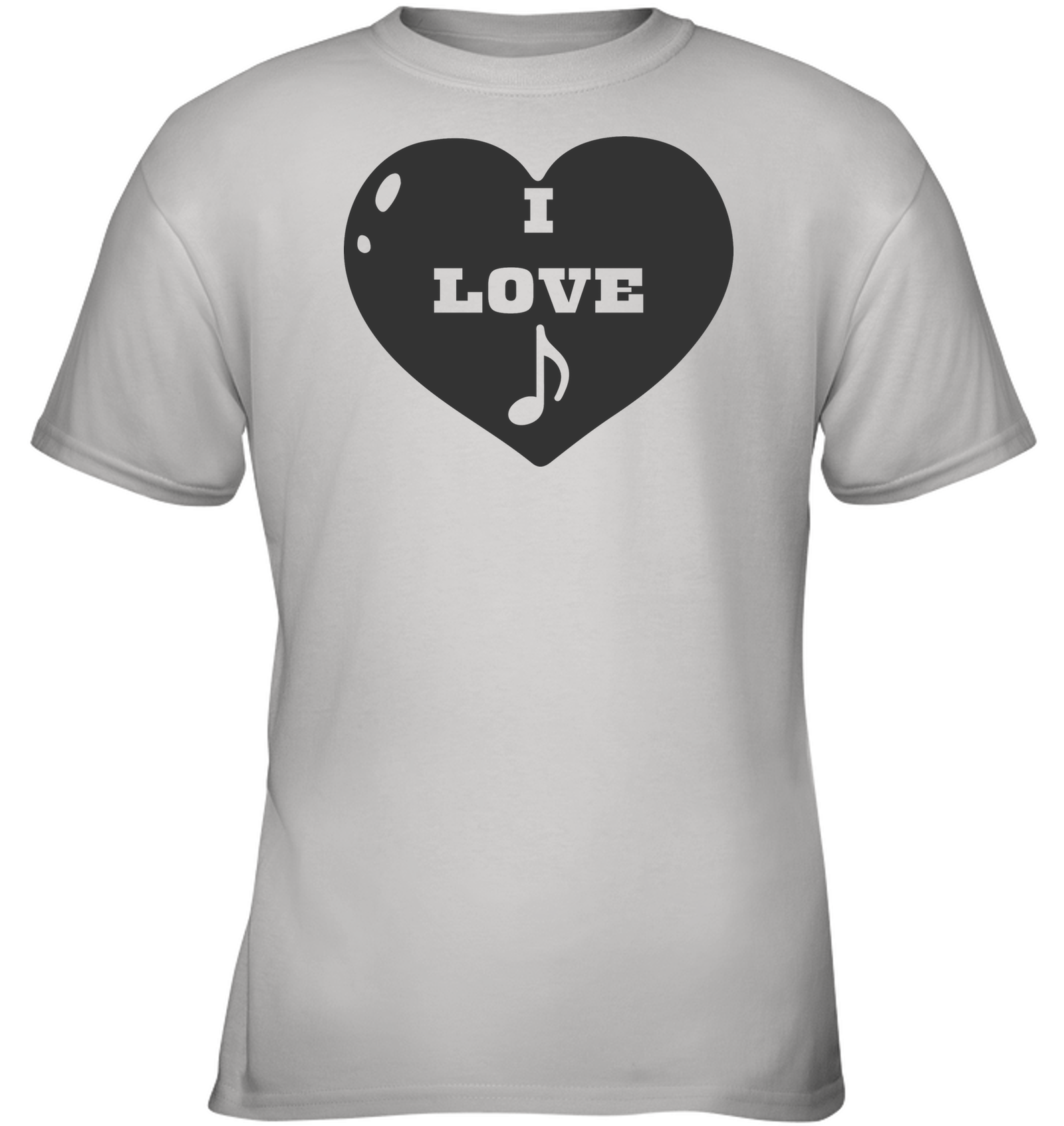 I Love Note Heart - Gildan Youth Short Sleeve T-Shirt