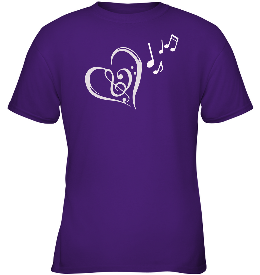 Heart Felt Notes - Gildan Youth Short Sleeve T-Shirt