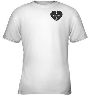 I Love Note Heart (Pocket Size) - Gildan Youth Short Sleeve T-Shirt