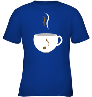 I Love Coffee with a splash of music - Gildan Youth Short Sleeve T-Shirt