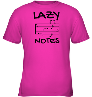 Lazy Notes (Black) - Gildan Youth Short Sleeve T-Shirt