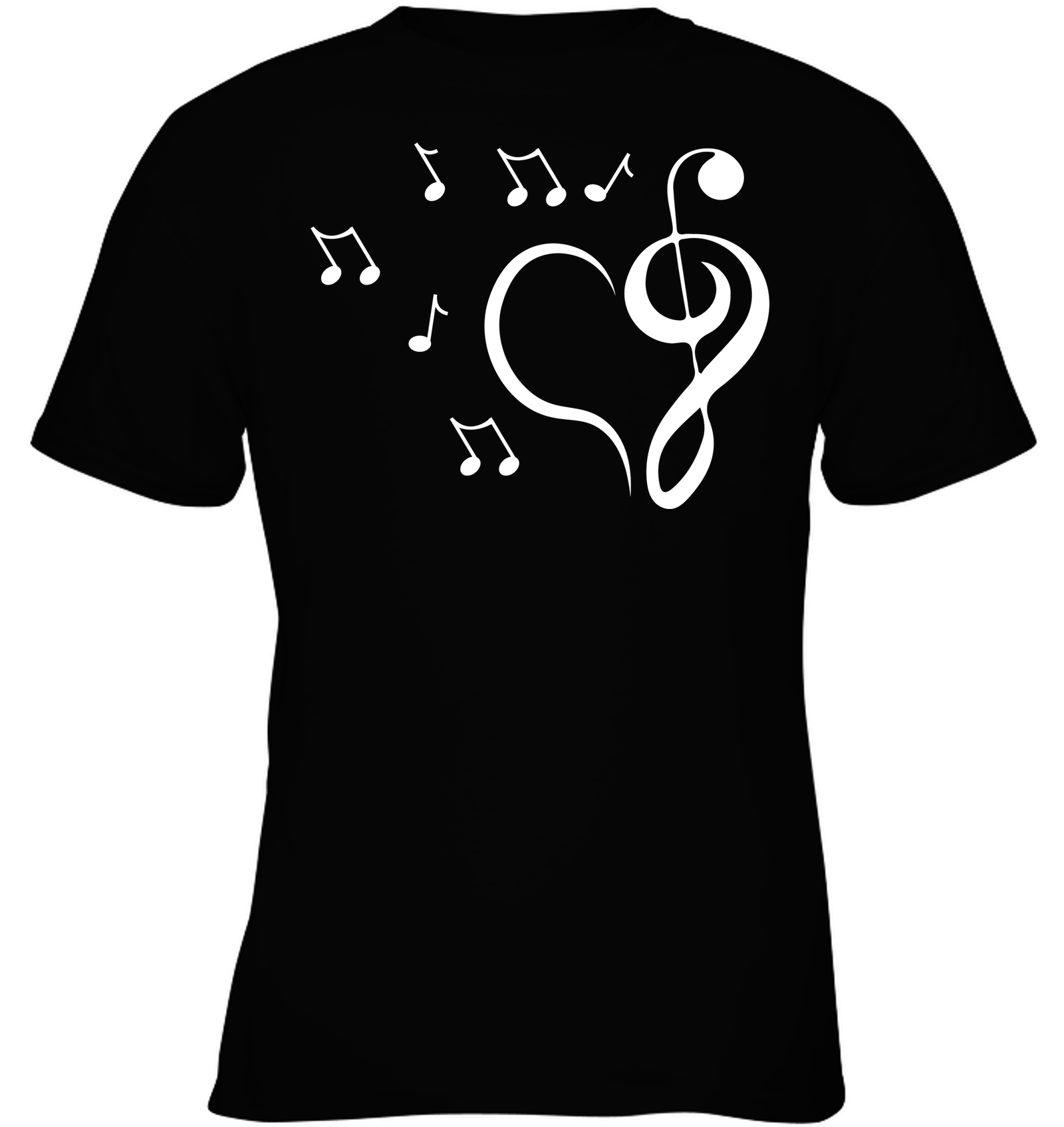 Musical heart with floating notes - Gildan Youth Short Sleeve T-Shirt