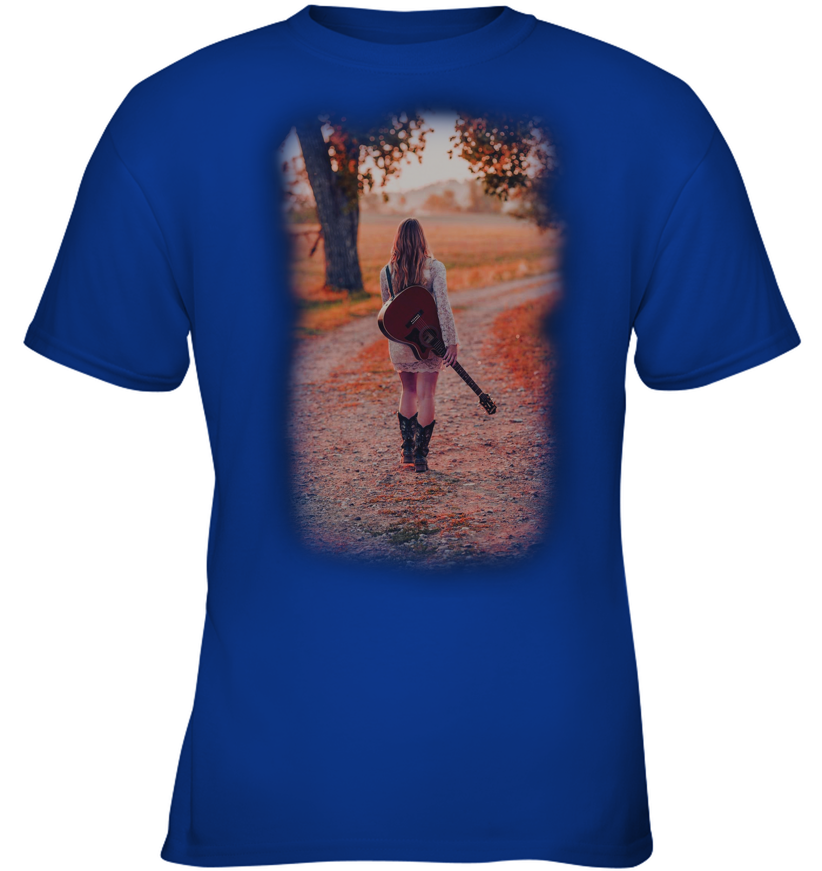 Walking with my Guitar - Gildan Youth Short Sleeve T-Shirt