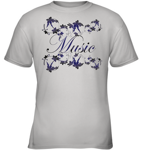 Music with Flowers - Gildan Youth Short Sleeve T-Shirt
