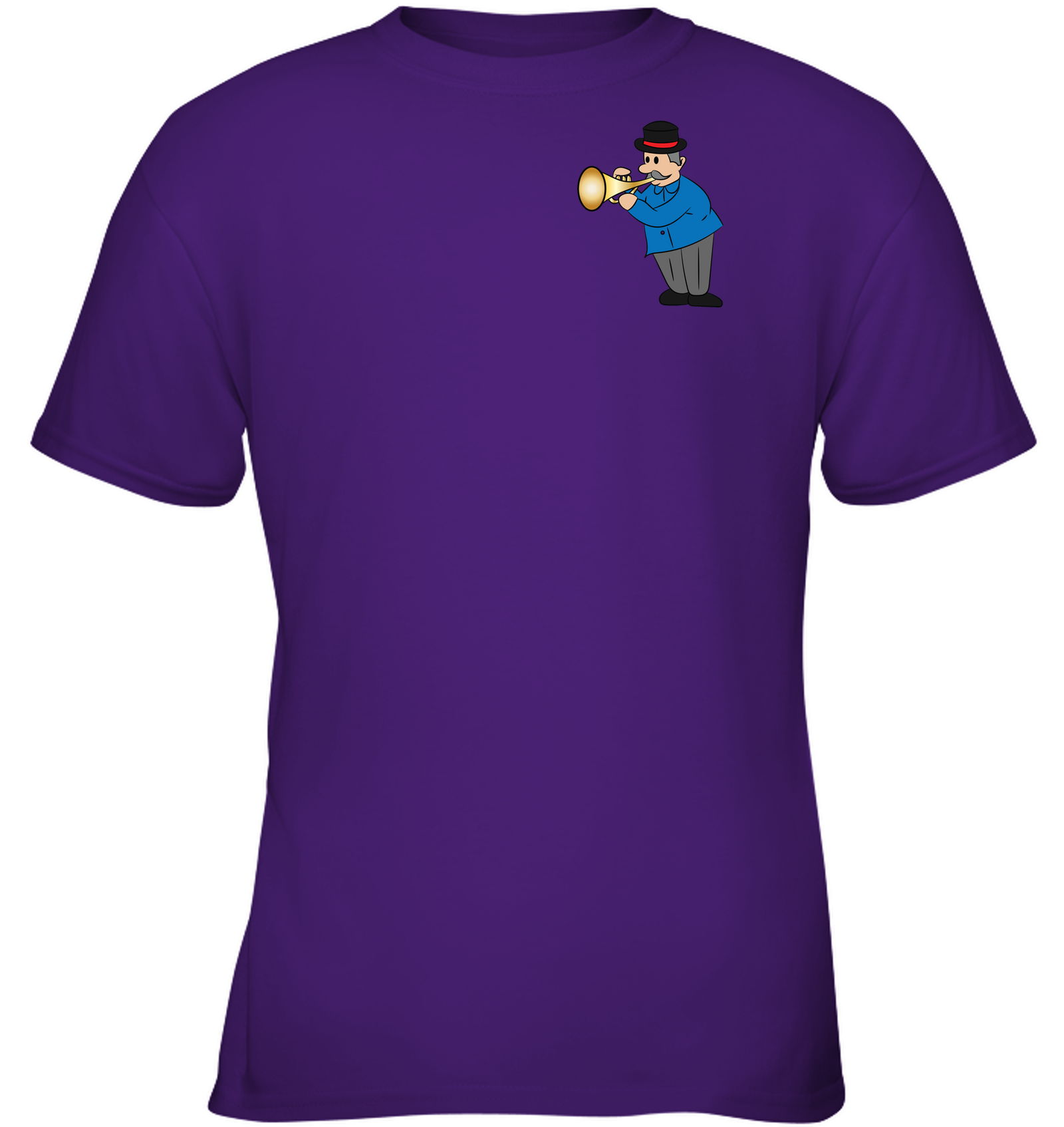 Man with Trumpet (Pocket Size) - Gildan Youth Short Sleeve T-Shirt