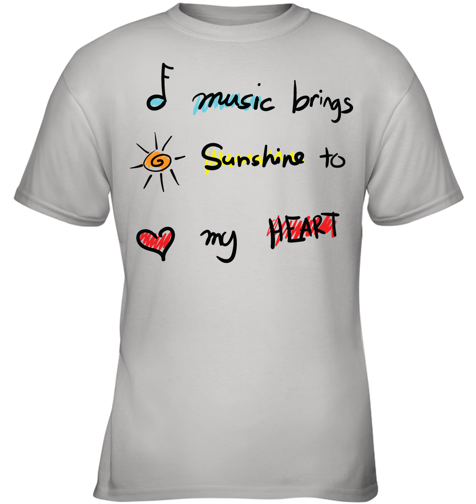 Music brings Sunshine to my Heart - Gildan Youth Short Sleeve T-Shirt