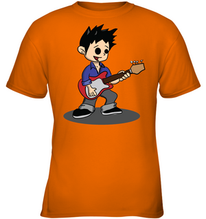 Boy Playing Guitar - Gildan Youth Short Sleeve T-Shirt