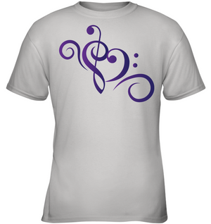 Treble Bass Heart Swirl - Gildan Youth Short Sleeve T-Shirt