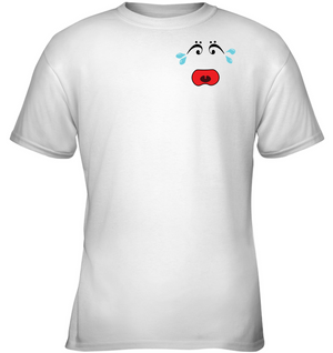 I Miss Music Teary Face (Pocket Size) - Gildan Youth Short Sleeve T-Shirt