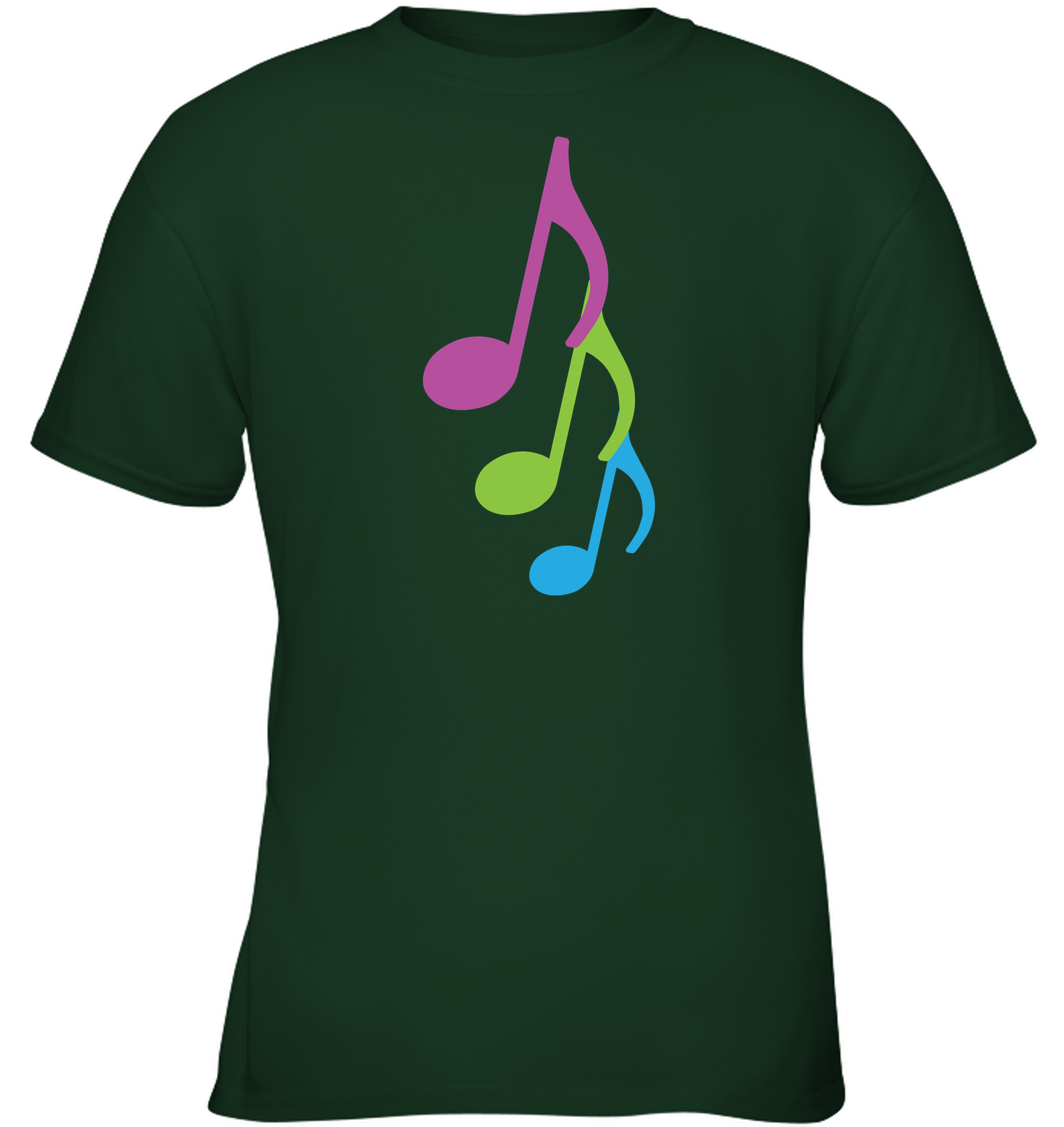 Three colorful musical notes - Gildan Youth Short Sleeve T-Shirt