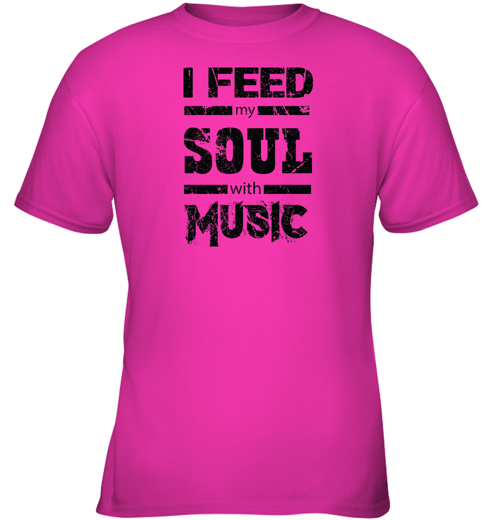 I Feed My Soul With Music - Gildan Youth Short Sleeve T-Shirt