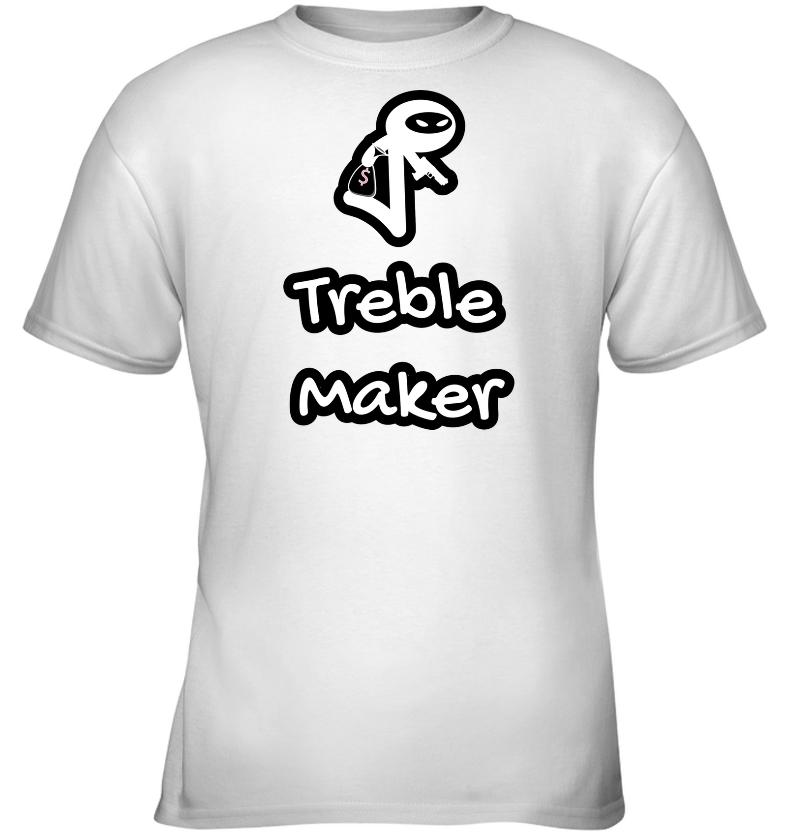 Treble Maker Robber White - Gildan Youth Short Sleeve T-Shirt