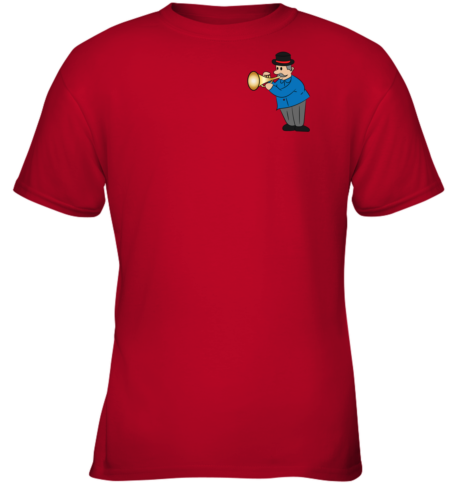 Man with Trumpet (Pocket Size) - Gildan Youth Short Sleeve T-Shirt