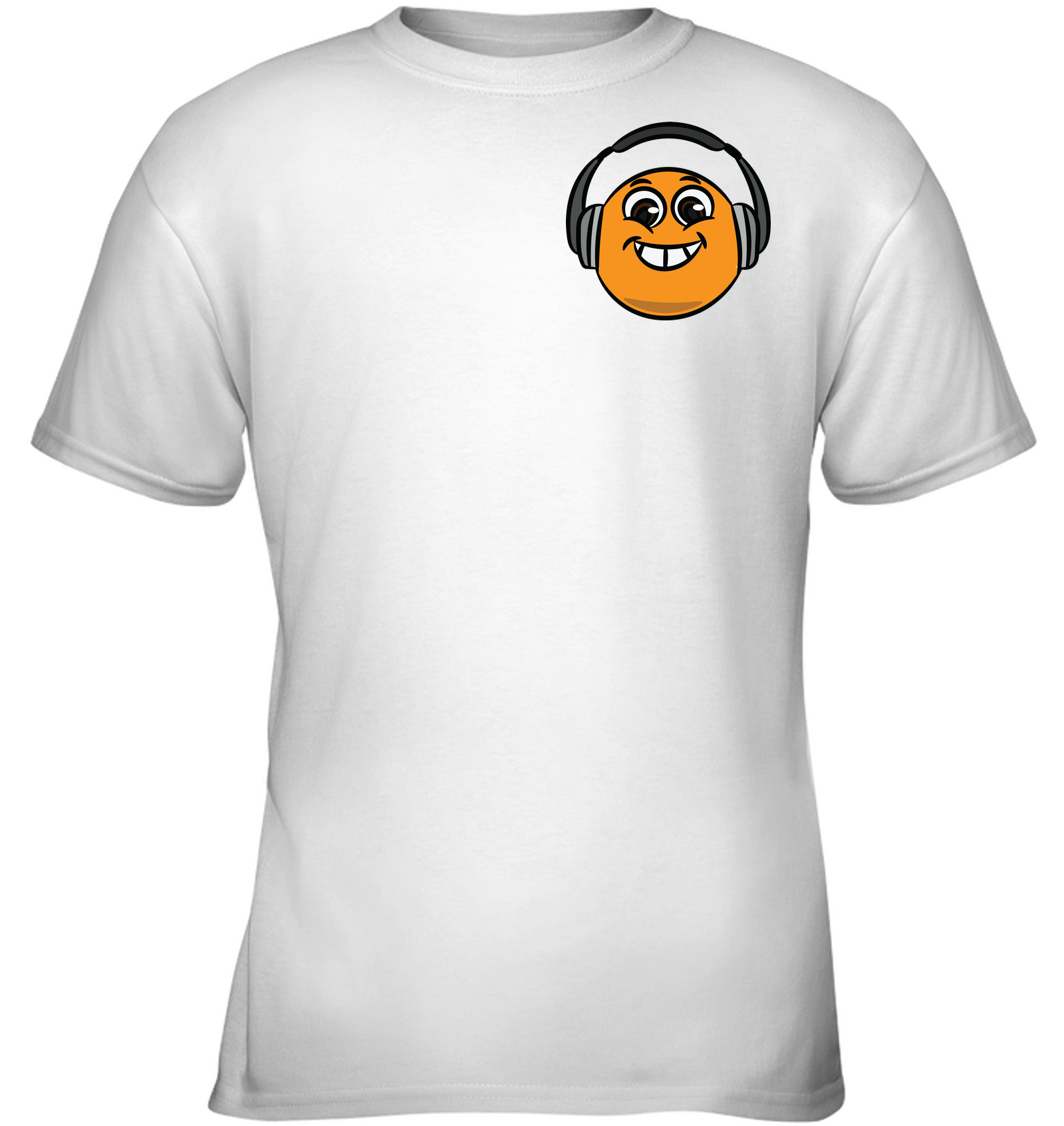 Eager Orange with Headphone (Pocket Size) - Gildan Youth Short Sleeve T-Shirt