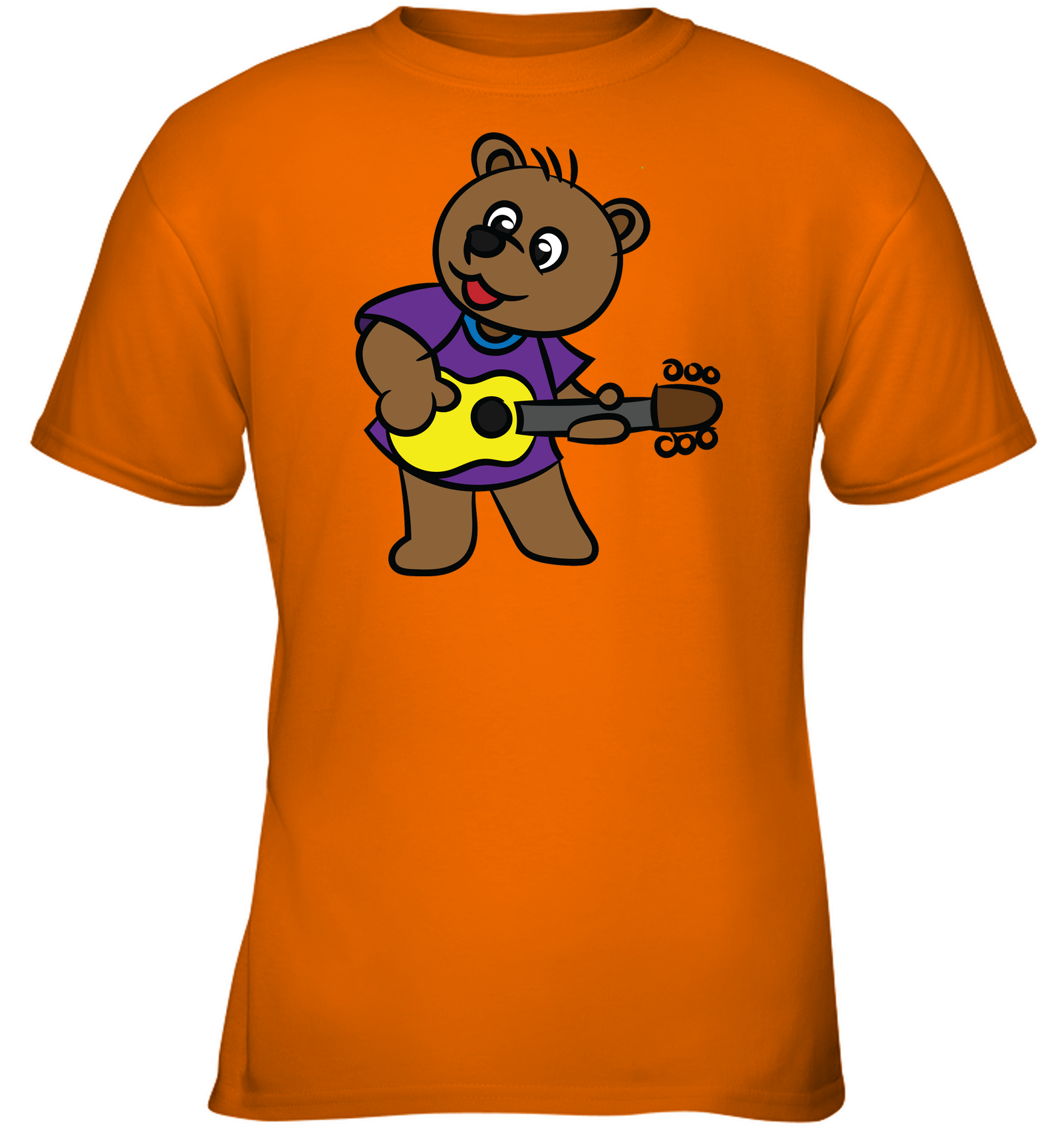 Bear Playing Guitar - Gildan Youth Short Sleeve T-Shirt