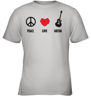 Peace Love Guitar - Gildan Youth Short Sleeve T-Shirt