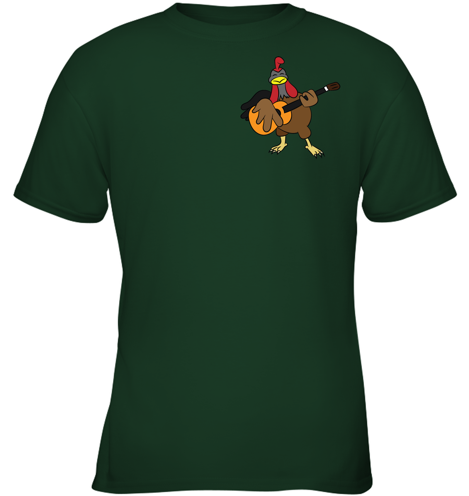 Chicken with Guitar (Pocket Size) - Gildan Youth Short Sleeve T-Shirt