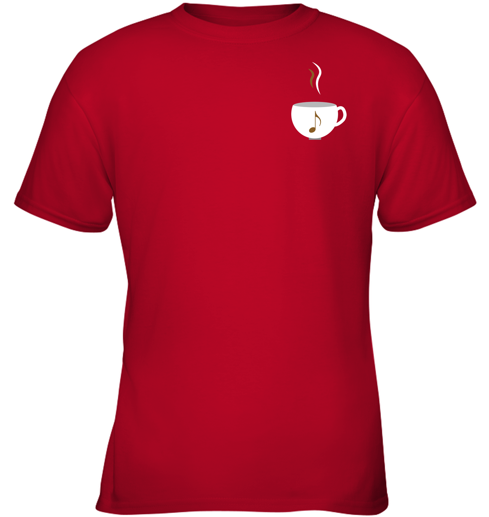 I Love Coffee with a splash of music (Pocket Size) - Gildan Youth Short Sleeve T-Shirt