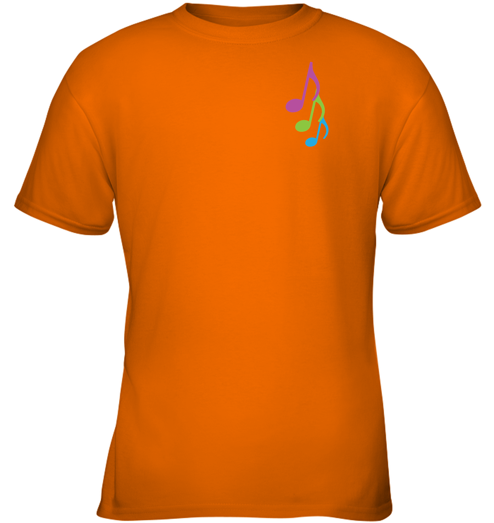 Three colorful musical notes (Pocket Size) - Gildan Youth Short Sleeve T-Shirt