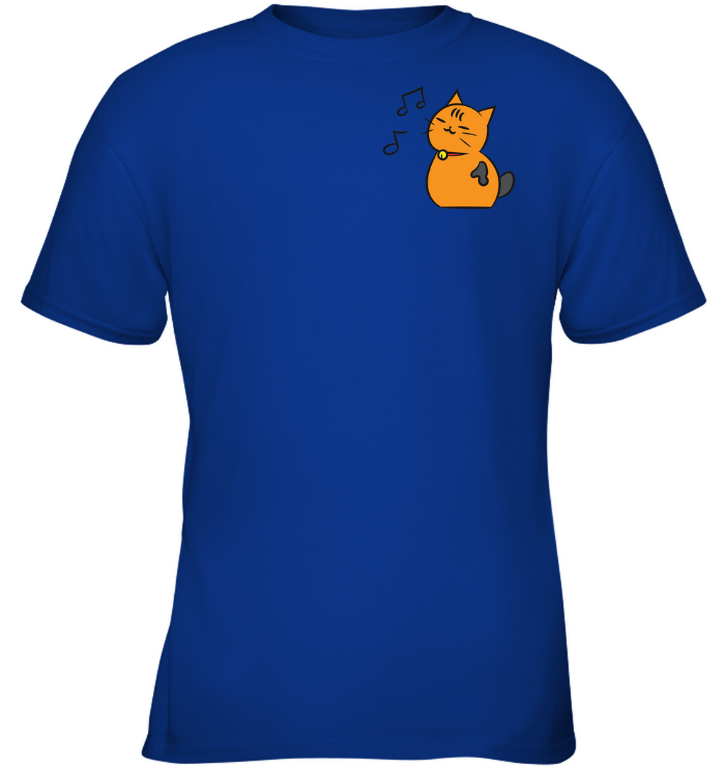Singing Kitty (Pocket Size) - Gildan Youth Short Sleeve T-Shirt