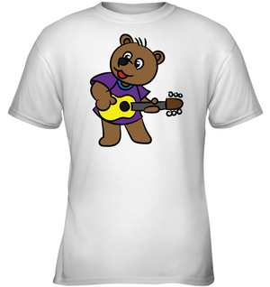Bear Playing Guitar - Gildan Youth Short Sleeve T-Shirt